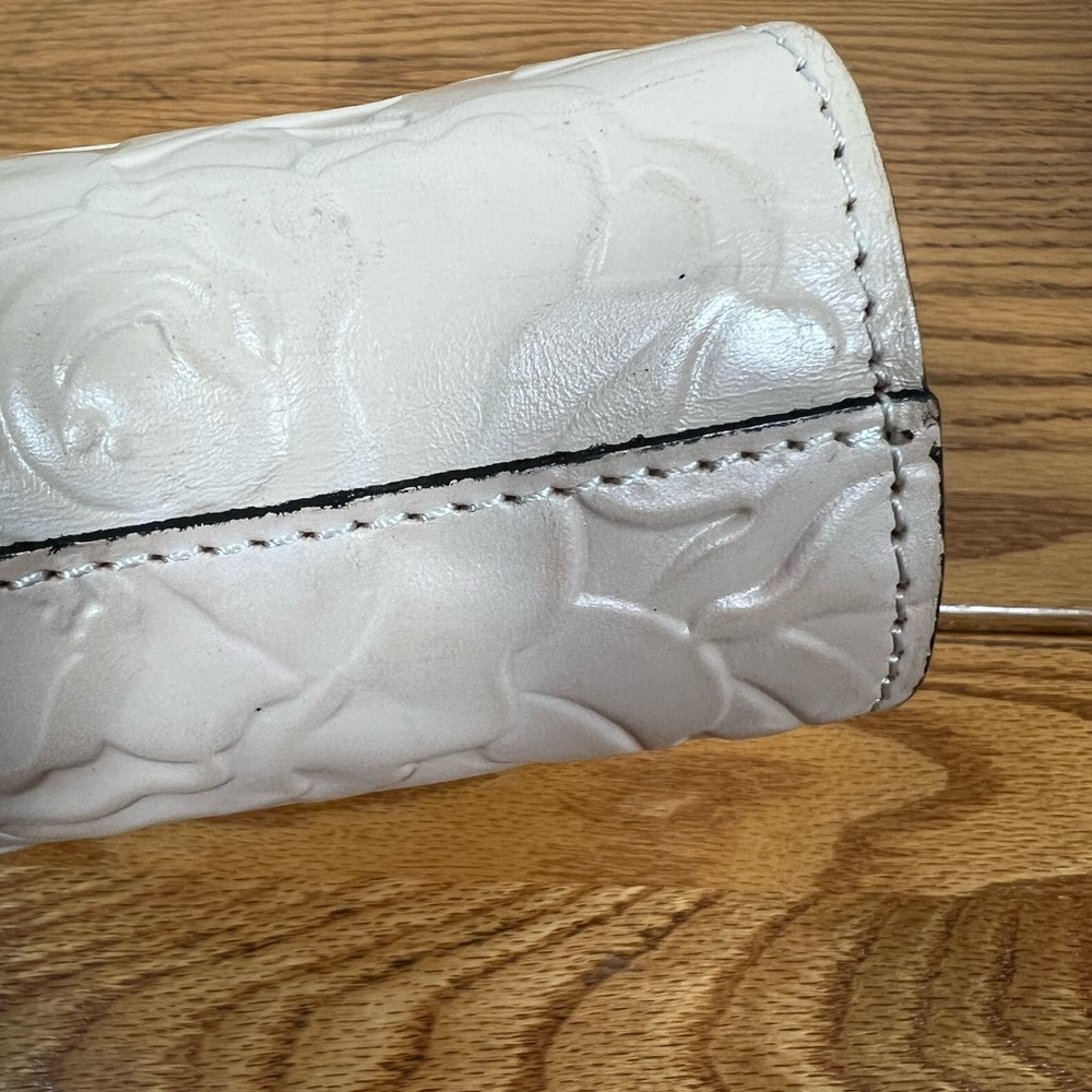 Patricia Nash Shoulder Bag Champagne Floral Leather Chain Strap - Picture 6 of 16
